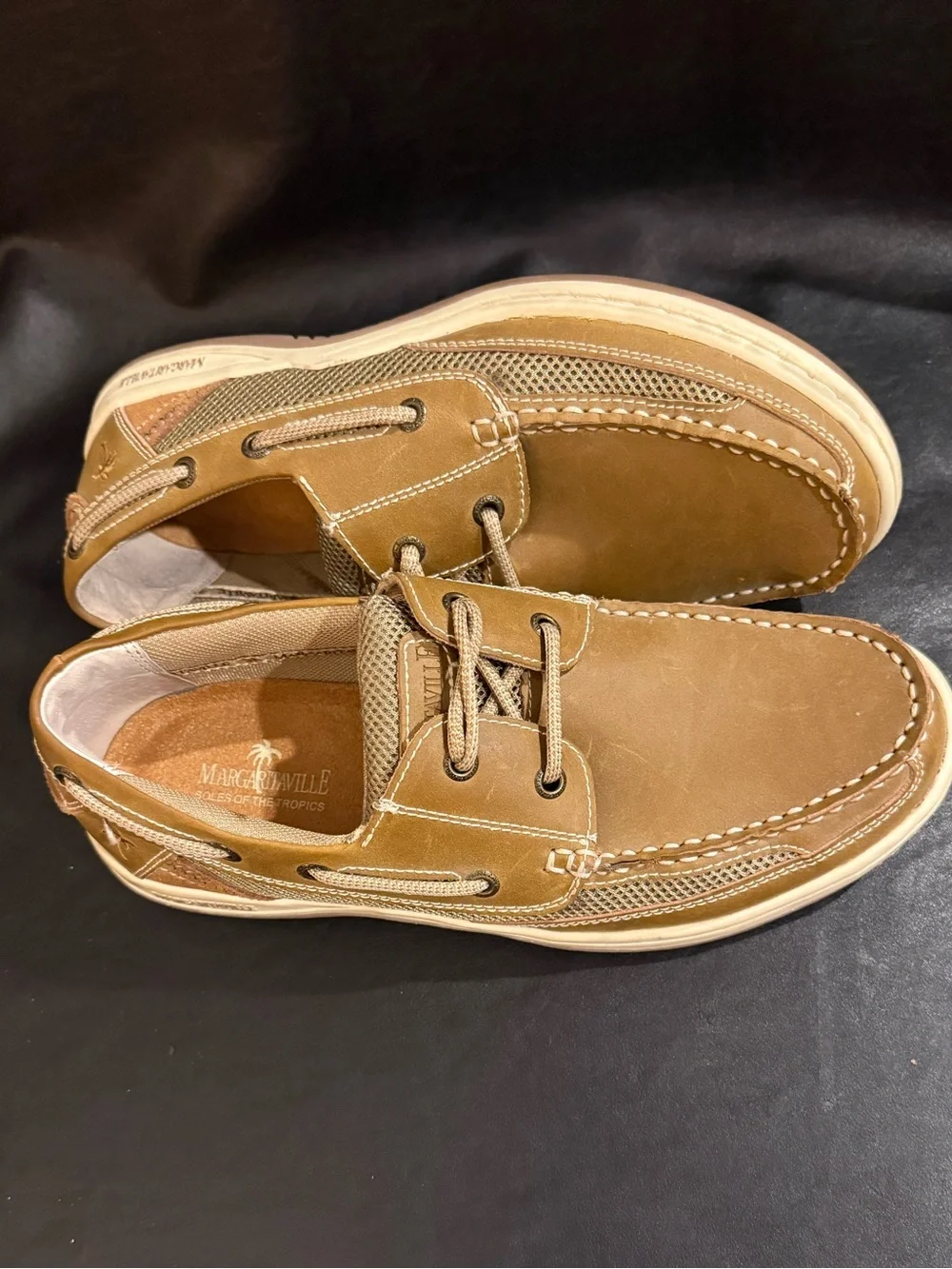 Margaritaville Anchor Leather Men's Size 9.5 Nautical Style Boat Shoes